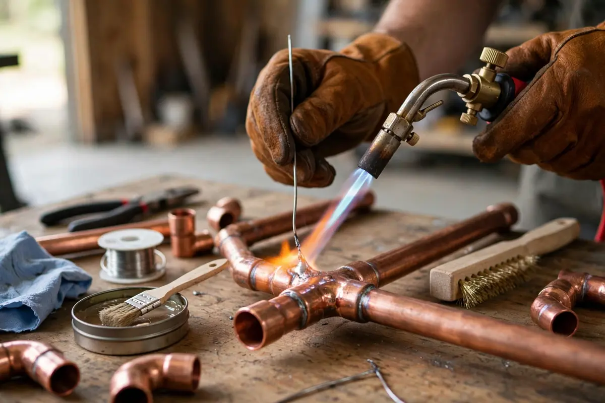 Plumber replacing old supply pipe during a whole-house repiping job in Anaheim