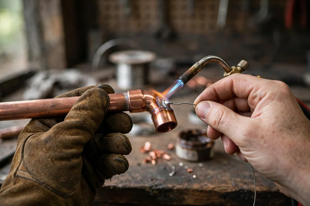 Plumber installing a new kitchen faucet in Anaheim